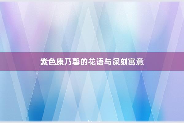 紫色康乃馨的花语与深刻寓意